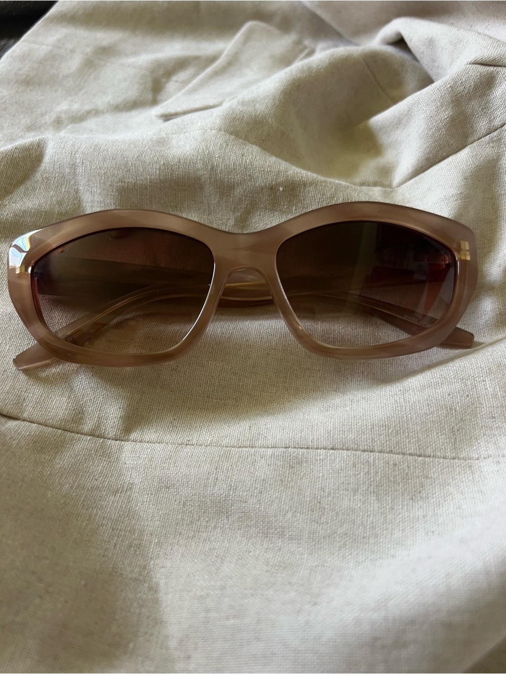 Barton Perreira - Bessie - dusty rose/ Smokey topaz Tinted Oval Sunglasses